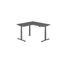 Sitz-Steh-Winkeltisch 160x160cm Graphit/Gr...