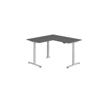Sitz-Steh-Winkeltisch 160x160cm Graphit/Si...