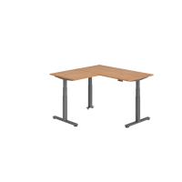Sitz-Steh-Winkeltisch 160x160cm Nussb./Gra...