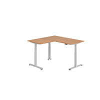 Sitz-Steh-Winkeltisch 160x160cm Nussb./Silber