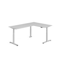 Sitz-Steh-Winkeltisch 160x240cm Grau/Sil gallery