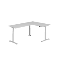 Sitz-Steh-Winkeltisch 160x240cm Grau/Sil gallery