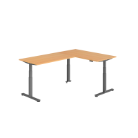 Sitz-Steh-Winkeltisch 160x240cm Buche/Gr gallery