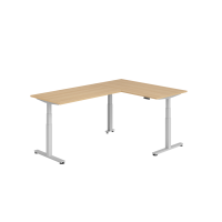 Sitz-Steh-Winkeltisch 160x240cm Eiche/Si gallery