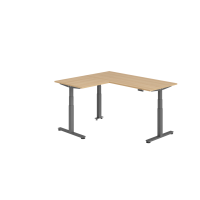 Sitz-Steh-Winkeltisch 180x160cm Eiche/Gr gallery