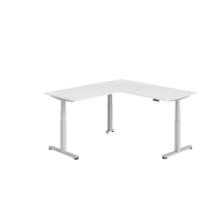 Sitz-Steh-Winkeltisch 180x200cm Weiß/Si