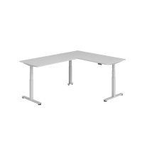 Sitz-Steh-Winkeltisch 180x240cm Grau/Silber