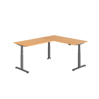 Sitz-Steh-Winkeltisch 180x240cm Buche/Gr gallery