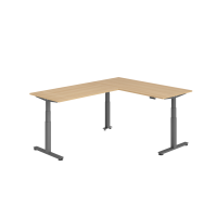 Sitz-Steh-Winkeltisch 180x240cm Eiche/Graphit