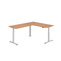 Sitz-Steh-Winkeltisch 180x240cm Nussb./Silber