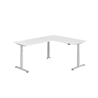 Sitz-Steh-Winkeltisch 180x240cm Weiß/Si