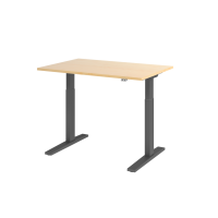 Sitz-Steh-Schreibtisch el.120x80cm Ahorn/Grap