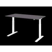 Sitz-Steh-Schreibtisch el.160x80cm Graphit/We