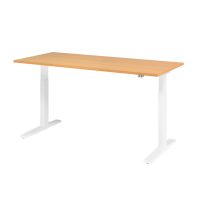 Sitz-Steh-Schreibtisch el. 180x80cm Buche/Wei