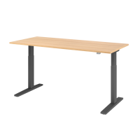 Sitz-Steh-Schreibtisch el. 180x80cm Eiche/Gra