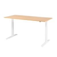 Sitz-Steh-Schreibtisch el. 180x80cm Eiche/Wei