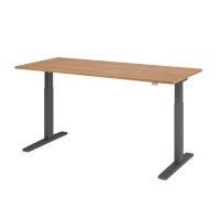 Sitz-Steh-Schreibtisch el. 180x80cm Nuss/Grap