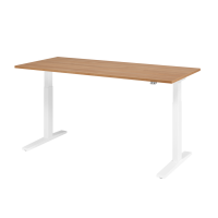 Sitz-Steh-Schreibtisch el. 180x80cm Nuss/Weiß