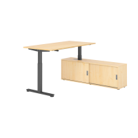 Sitz-Steh Kombi 160x80cm, Ahorn/Graphit