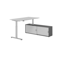 Sitz-Steh Kombi 160x80cm, Grau/Silber