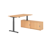 Sitz-Steh Kombi 160x80cm, Buche/Graphit