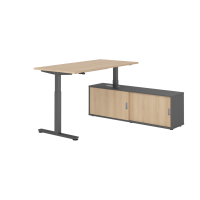 Sitz-Steh Kombi 160x80cm, Eiche/Graphit