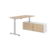 Sitz-Steh Kombi 160x80cm, Eiche/Silber