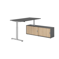 Sitz-Steh Kombi 160x80cm, Graphit/Silber