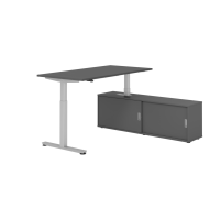 Sitz-Steh Kombi 160x80cm, Graphit/Silber