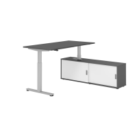 Sitz-Steh Kombi 160x80cm, Graphit/Silber