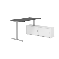 Sitz-Steh Kombi 160x80cm, Graphit/Silber