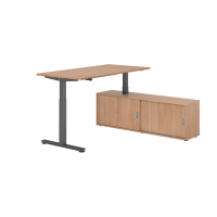 Sitz-Steh Kombi 160x80cm, Nussbaum/Graphit