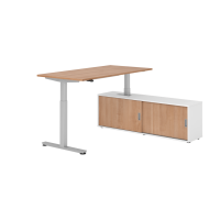 Sitz-Steh Kombi 160x80cm, Nussbaum/Silber