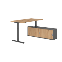 Sitz-Steh Kombi 160x80cm, Asteiche/Graphit