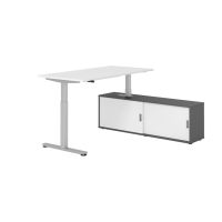 Sitz-Steh Kombi 160x80cm, Weiß/Silber
