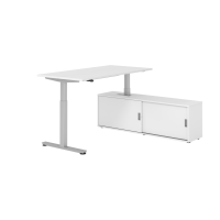 Sitz-Steh Kombi 160x80cm, Weiß/Silber