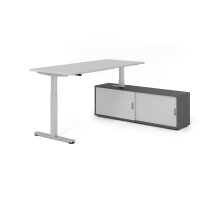 Sitz-Steh Kombi 180x80cm, Grau/Silber gallery