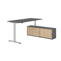 Sitz-Steh Kombi 180x80cm, Graphit/Silber
