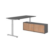 Sitz-Steh Kombi 180x80cm, Graphit/Silber