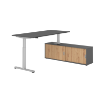 Sitz-Steh Kombi 180x80cm, Graphit/Silber