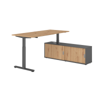 Sitz-Steh Kombi 180x80cm, Asteiche/Graphit