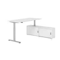 Sitz-Steh Kombi 180x80cm, Weiß/Silber