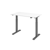 Sitz-Steh-Schreibtisch el.120x67cm Weiß