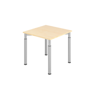 Schreibtisch 4Fu&szlig;-rd.80x80cm Ahorn/Silber