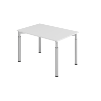 Schreibtisch 4Fu&szlig;-rd.120x80cm Grau/Silber