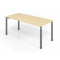 Schreibtisch 4Fuß-rd.180x80cm Ahor slider