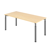 Schreibtisch 4Fuß-rd.180x80cm Ahorn/Graphit
