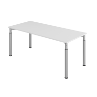 Schreibtisch 4Fuß-rd.180x80cm Grau/Silber