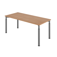 Schreibtisch 4Fuß-rd.180x80cm Nussbau/Graphit