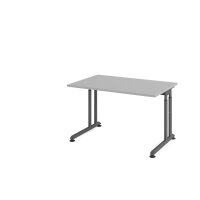 Schreibtisch C-Fuß 120x80cm Grau/G gallery